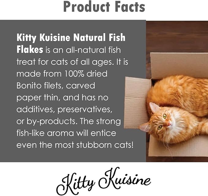 Natural Fish Flakes - All Natural Bonito Tuna Flakes - No Additives or Preservatives - High Protein and Appetite Stimulant - for All Felines, 4-oz