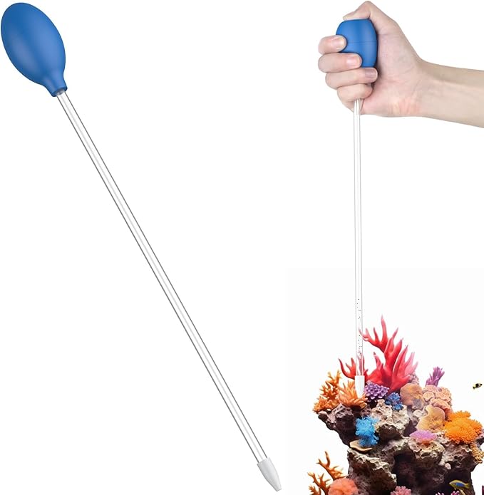 Pawfly Aquarium Coral Feeder 15.7 Inch Long Tube Coral Food Feeder Manual Feeding Tube Fish Excreta Cleaner Long Acrylic Syringe for Reef Marine Fish Shrimp Aquatic Plants
