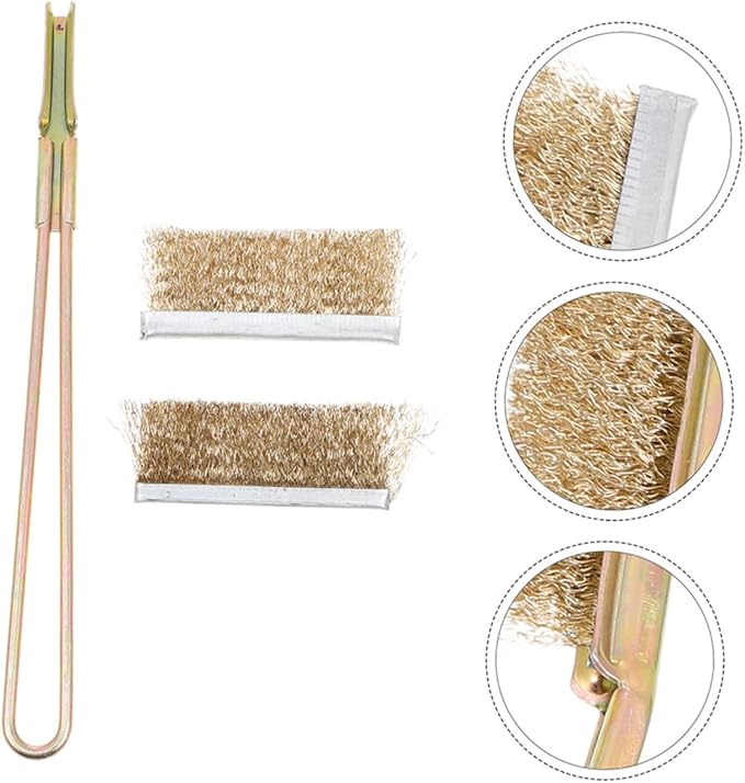 Garneck 1set Bird Cage Cleaner Brush Handle Steel Bristles for Thorough Cleaning of Nests Feeders and Accessories for Parrots and Animals