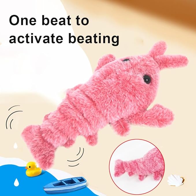 Wiggly Lobster Dog Toy, Flopping Lobster Toy for Cats and Small Dogs, Wiggly Lobster - Interactive Dog Toy (1 pcs Pink)