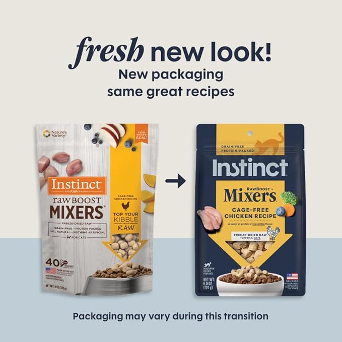 Instinct Raw Boost Mixers Freeze Dried Raw Cat Food Topper, Grain Free Cat Food Topper 6 Ounce (Pack of 1)