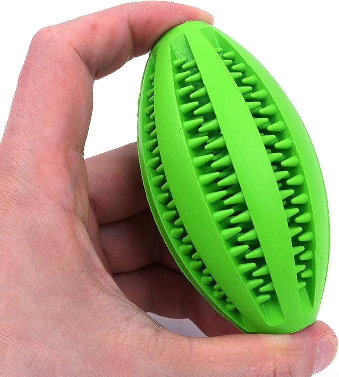 Alnicov 2pcs Dog Toy BallNontoxic Bite Resistant Toy Ball for Pet Dogs Puppy Cat,Dog Pet Food Treat Feeder Chew Tooth Cleaning Ball (Green)