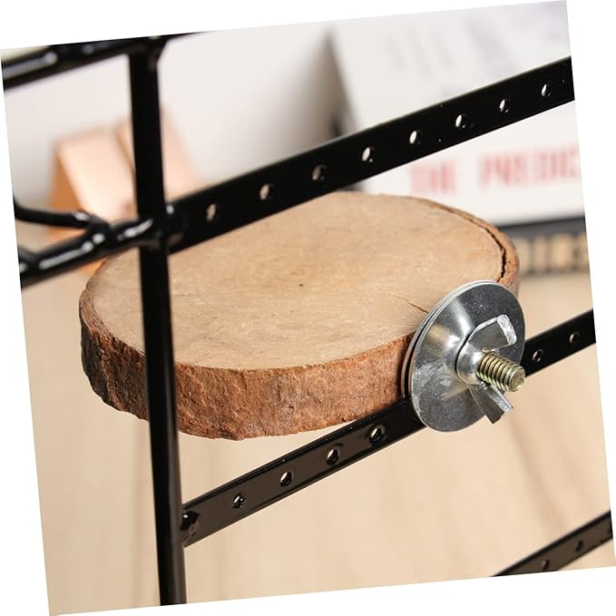 POPETPOP Natural Wood Bird Stand Bird Cages for Parrots Wooden Platform Stand Rack Parrot Branch Perches Small Animal Toy