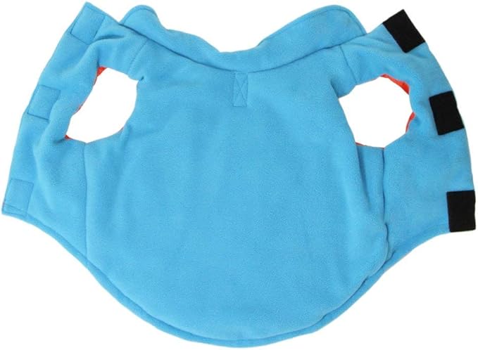 Gooby Sports Vest Dog Jacket - Orange, X-Small - Reflective Dog Vest with D Ring Leash Warm Fleece Lined Hook and Loop Closure for Small to Medium Dogs