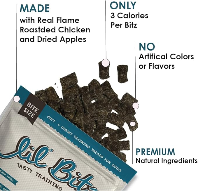 Soft & Chewy Training Treats for Dogs, Bite Size Reward Treats for Training & Positive Reinforcement, Grain Free Treats Made with Real Chicken, Flame Roasted Chicken Flavor, 3 Pack (4 oz Each)