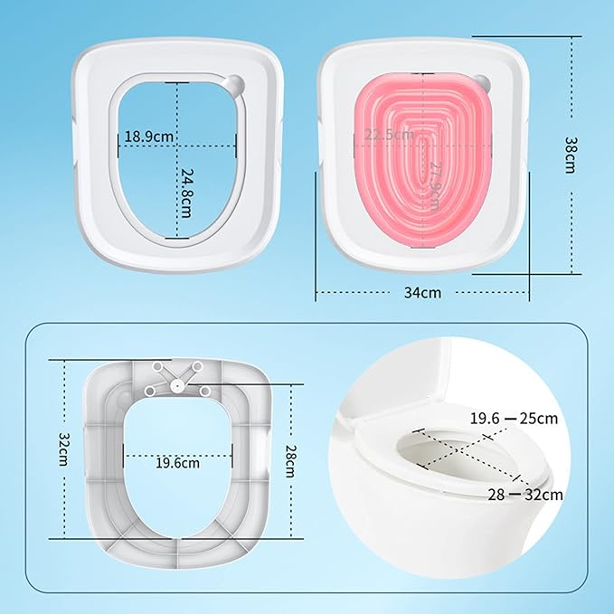 Professional Cat Toilet Trainer Kit - Universal Reusable Kitty Potty Train System (Pink)