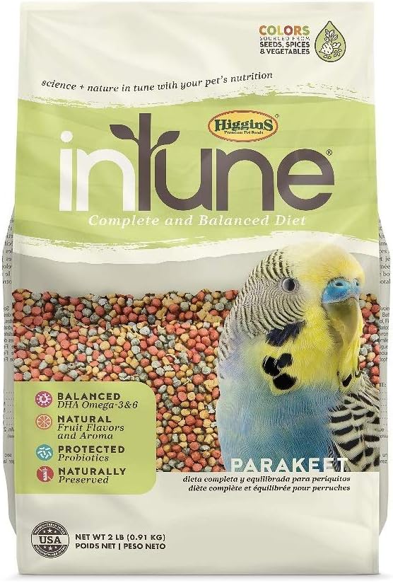 Higgins Intune Parakeet Bird Food 2Lb, Multicolor (466195)