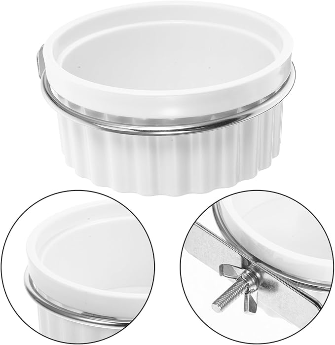 Parrot Food and Water Bowl for Bird Cage Stainless Steel Small Bird Cage Bowl with Hanging Hook Accessory for Parakeets and Cockatiels