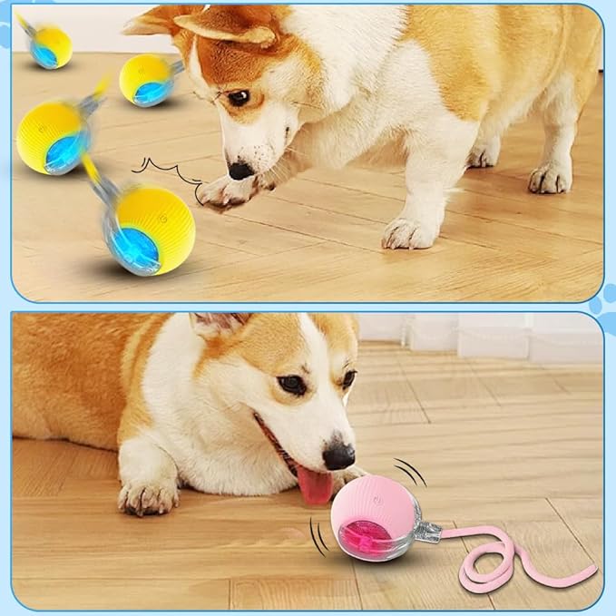 New Interactive Cat Toys Balls, Motion Activate Cat Toys, Automatic Moving Cat Ball for Bored Indoor Cats Dogs (Pink)
