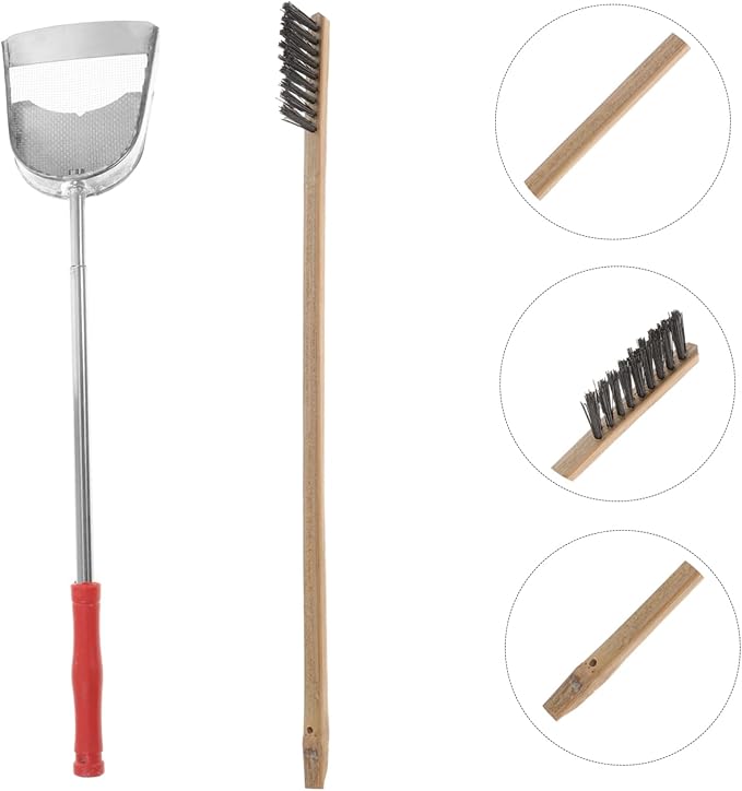 Abaodam 2pcs Bird Cage Cleaning Tool Set and Handle Shovel and Brush for Efficient Cleaning of Parrot and Bird Cages Random