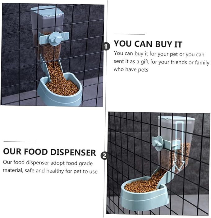 Hanging Automatic Bird Feeder Refillable Small Pet Food Dispenser Blue for Outdoor Bird Cages and Hamster Cage Accessories