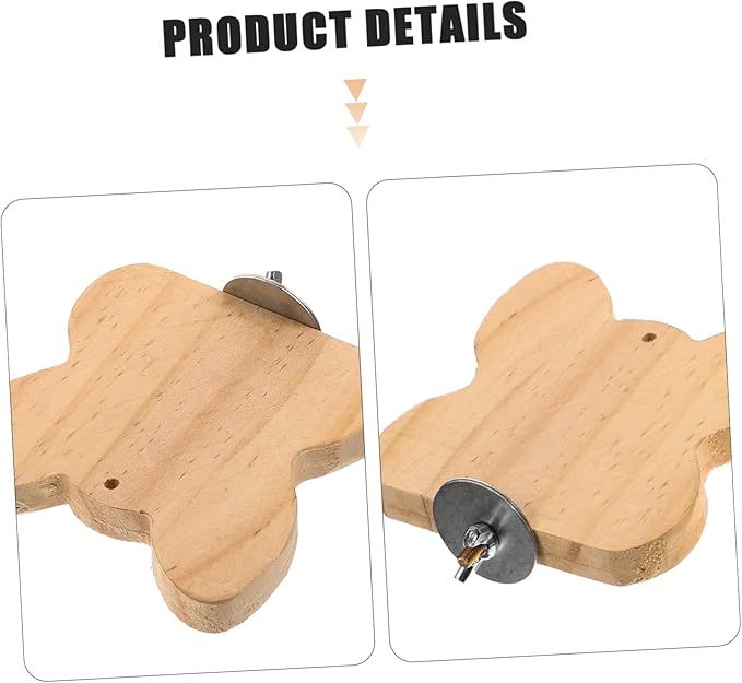Toddmomy 3PCS Wooden PET Platform Toy for Hamsters Parrots and Birds Sturdy Climbing Stand and Perch for Bird Cages for Small Animal Habitats Natural Wood Material