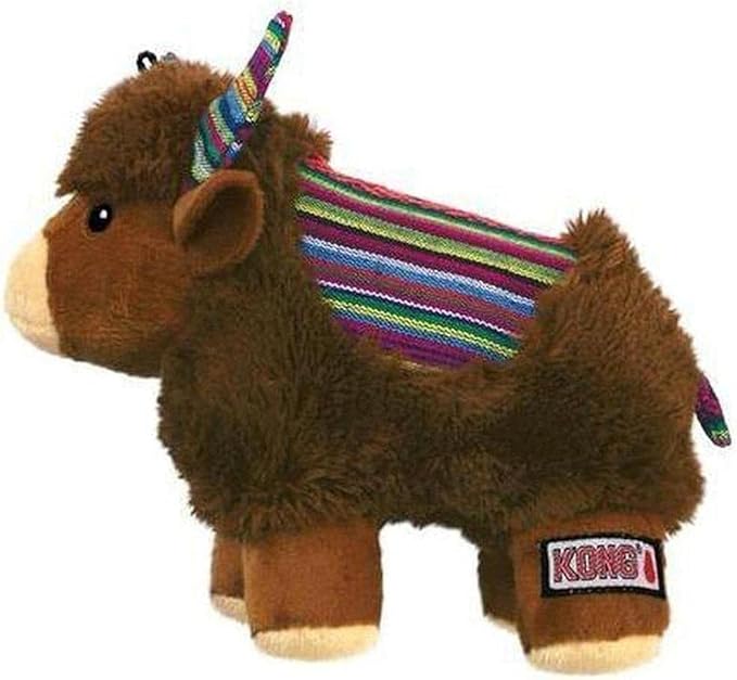 KONG Sherps Dog Toy – Medium Size, Plush Squeaky Toy for Indoor Play, Soft & Durable (Yak)