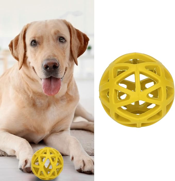 Asixxsix Hollow Dog Ball, Rubber Dog Toy Puzzle Ball Bite Dog Hollow Ball Toy Fun Interactive Chewing Pet Toy Ball, Lightweight and Portable Pet Toy for Dogs Cats Pets (L)