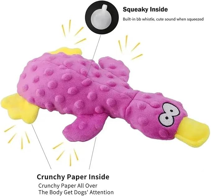 Calming Duck for Dogs, Interactive Squeaky Dog Chew Toy with Built-in Squeaker, Stuffed Duck Dog Squeaky Toy to Keep Them Busy for Small, Medium & Large Dogs Cats