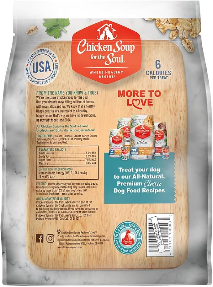 Chicken Soup for the Soul All Natural Premium Crunchy Bites Dog Treats, Real Chicken First Ingredient, No By-Products, Artificial Colors, Flavors or Preservatives, Chicken, 32oz (Pack of 2)