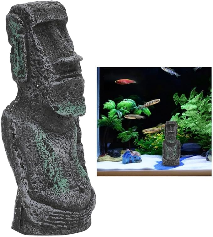 6.7 Inch Resin Roman Statue Aquarium Ornament Retro Sculpture Synthetic Fish Tank Decoration for Aquatic Pets