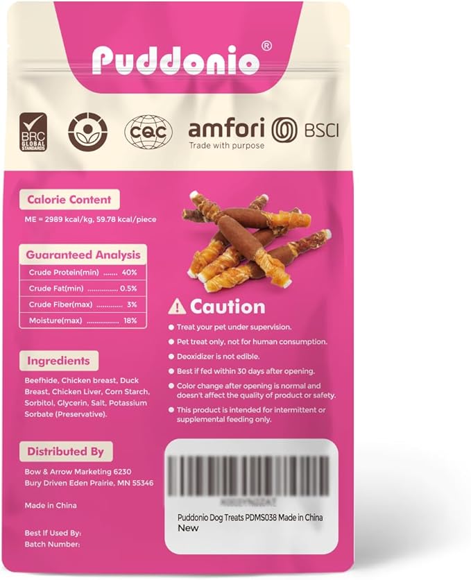Dog Chew Treats, Long-Lasting Rawhide Sticks with Chicken, Duck & Chicken Liver, High-Protein Beefhide Chews for Small, Medium & Large Dogs, 5 Inch, 30 Count, 21.16 oz