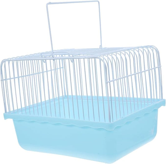 Milisten Bird Travel Cage for Small Pets Lightweight Portable Carrier for Lovebirds Parakeets Cockatiels Material Transparent Observation Window Versatile Indoor Travel Use