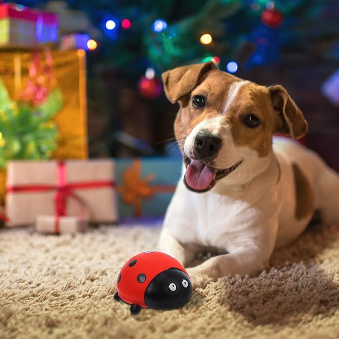 Squeaky Latex Pet Chew Toy Ladybug Spider Design for Puppy Teething Durable Interactive Dog and Cat Toy