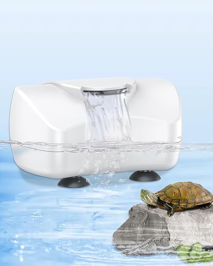 Pawfly 80 GPH 4 W Mini Turtle Filter for 1-10 Gallon Tanks, Low Water Level Bio-Filtration Turtle Tank Filter, Ultra Quiet Small Turtle Water Filter, Internal Filter for Amphibians Frogs Newts