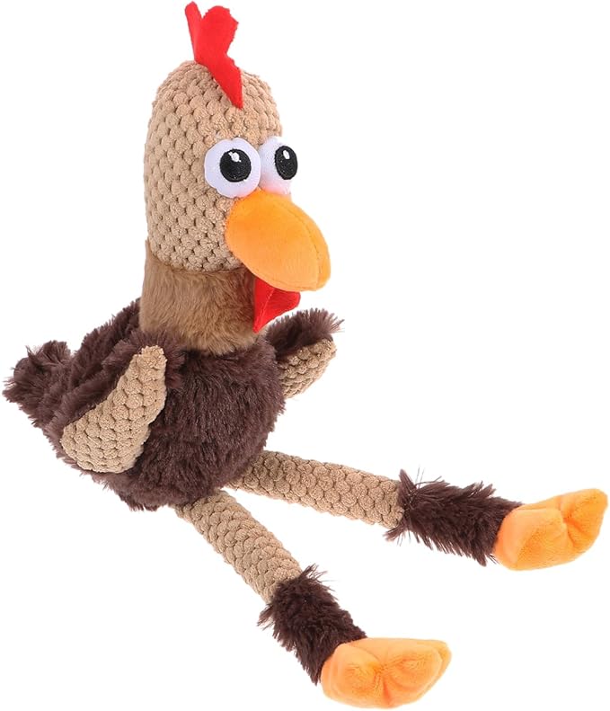 ibasenice Dog Chew Toy Rooster Shape 17.71 Inch – Teeth Cleaning & Jaw Muscle Exercise for Aggressive Chewers – for Dogs, Puppies, Cats