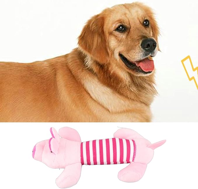 Cyrank Dog Toys, Cute Striped Animal Dog Squeaky Toys Dog Stuffed Animals Chew Toy with 4 Legs Soft Durable Plush Dog Toys for Pet Dog Cat(#3)