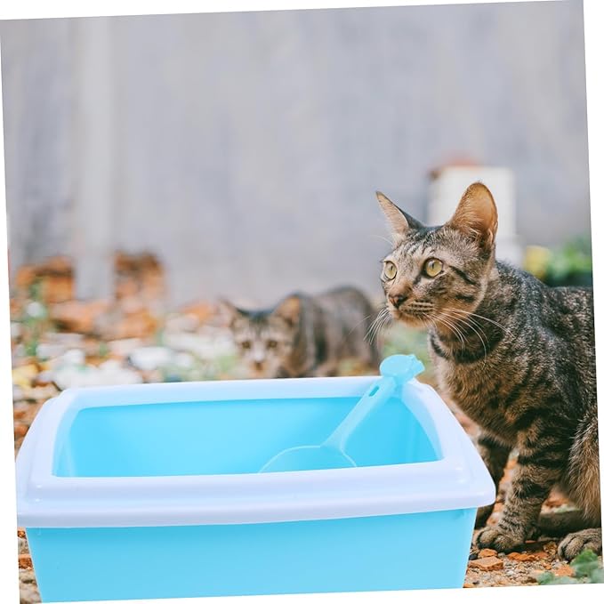YARNOW Cat Litter Toilet Training System Cat Toilet Trainer Litter Tray Flap System Kitten Training Small Boxes for s Abs Sky-Blue