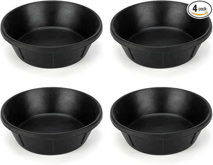 4Pcs Rubber Feed Pan, 8 Quart/ 2 Gallon Horse Feeder Bucket Livestock Feed Pan, Heavy Duty Rubber Dog Bowl Chicken Dust Bath Tub for Dogs Pig Goat Chicken Farm Small Animal,14.56 x 4.53 Inches