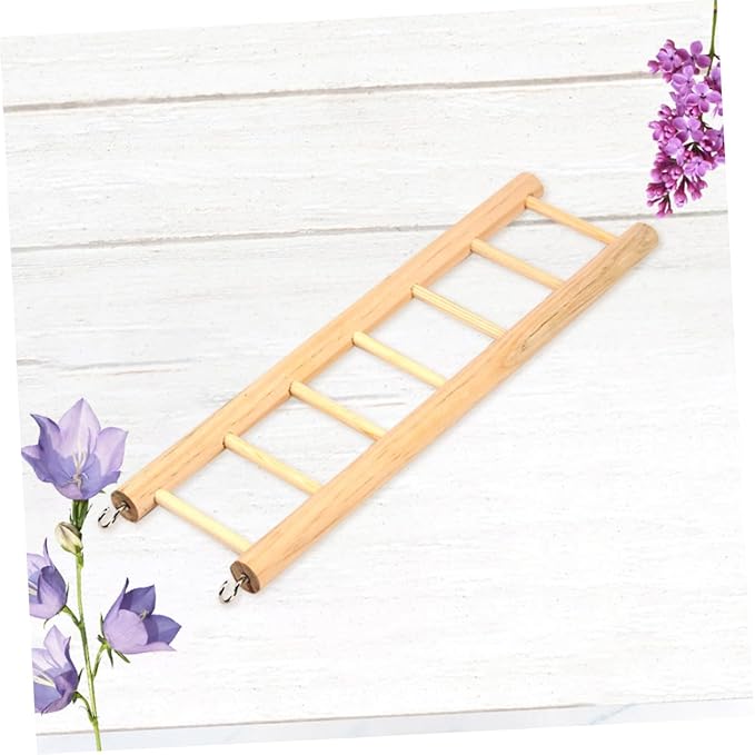 Wooden Climbing Ladder for Parrots Hamsters and Squirrels Mini PET Toy 6 Steps for Bird Cage Entertainment and Exercise