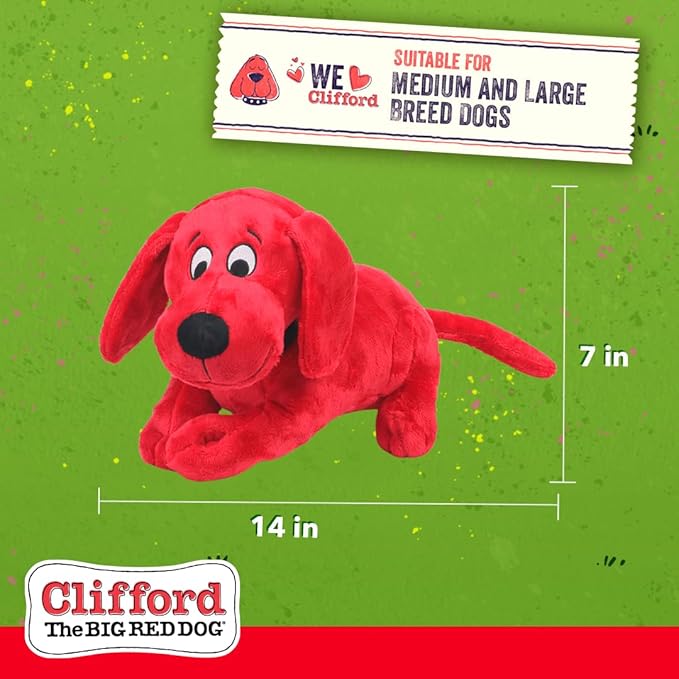 Clifford® Snuggle Buddy Plush Dog Toy | Cozy Dog Stuffed Animals Play Toy for Medium to Large Dogs | Comfort, Squeakers, Crinkle, Interactive Bonding