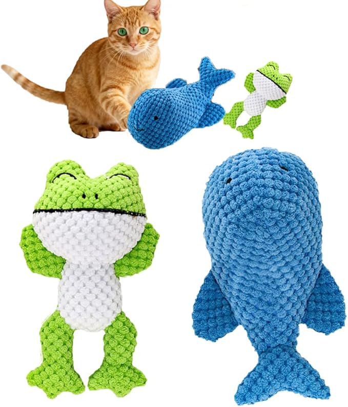 Stuffed Animal Cat Chew Squeaky Toy Medium Interactive Soft Cotton Dog Horse Toys for Companionship Training Birthday Reward Gift