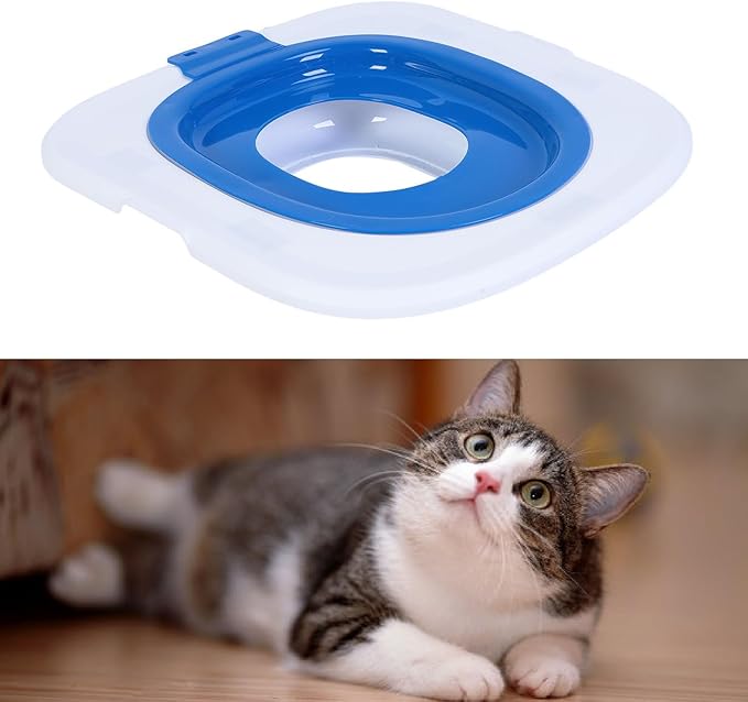 Cat Toilet Training Kit | Reusable Pet Toilet Trainer for Home Use | Removable Urinal System Fits All Cat Sizes/Breeds | ABS Material, Easy to Maintain (Blue)
