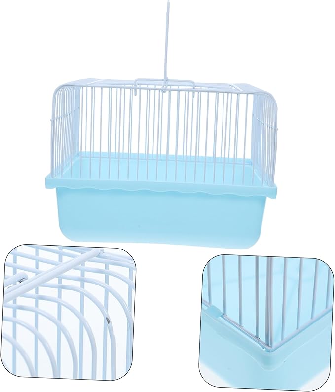 Garneck Portable Lightweight Bird Cage for Lovebirds and Small Animals Easy to Clean Travel Carrier Transparent Window for Parakeets and Cockatiels