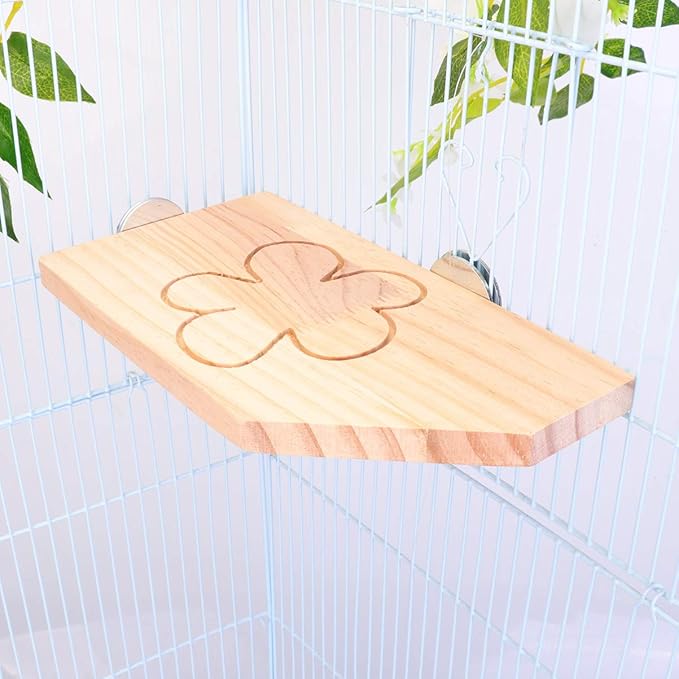 balacoo Parrot and Hamster Wooden Pet Platform Small Animal Play Area for Cage Decoration for Gerbils Mice Rats and Birds Fun and Relaxing Space for Your Beloved Pets