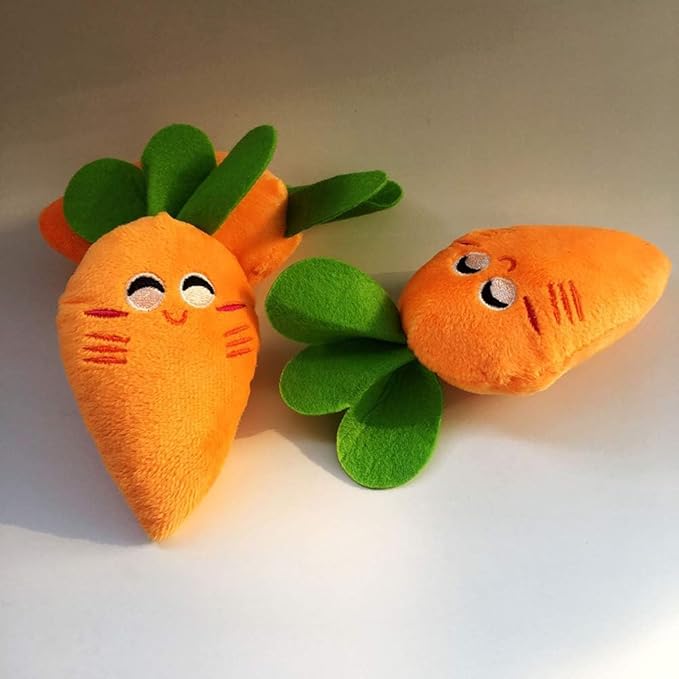 JJLFresheners Orange Vegetable Carrot Shape Chewing for Pets,Dog Cat Bite Squeaker Pet Interaction,Dogs