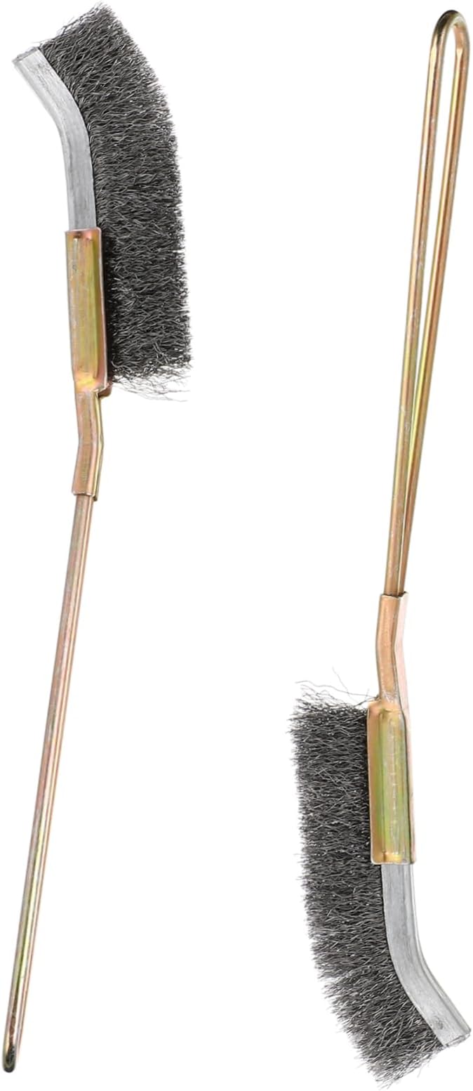 POPETPOP 2pcs Bird Cage Cleaning Brush Wire and Copper Handle for Parrot Finch and Canaries for Daily Use Long Reach for Cage