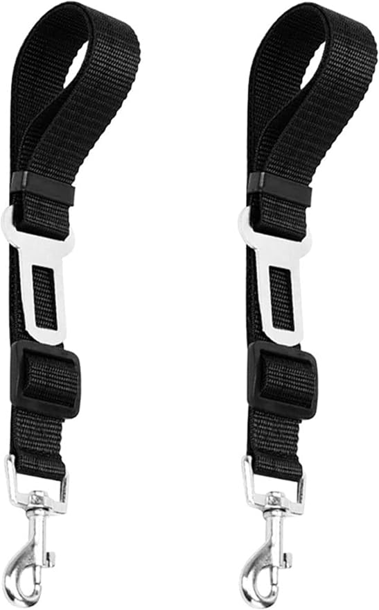 Car Dog Leash - Best Dog Seat Belt (2 Pack) Car Harness Attachment for Dogs - Adjustable Dog Restraints Seatbelts for Cars (17.5in - 26in)