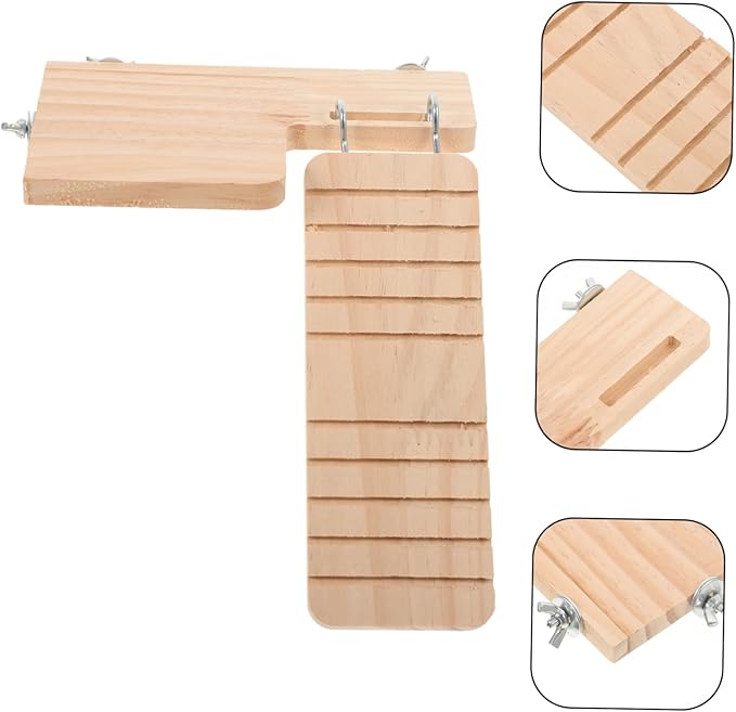 LIOOBO Hamster Cage Hanging Plaything Wooden Platform Toy Pet Ladder Stand Bird Cage Accessory