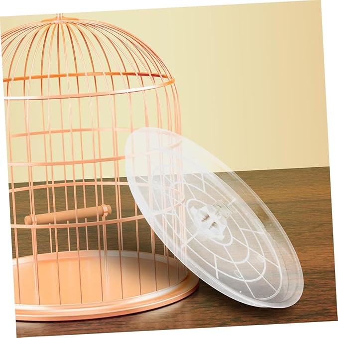 Happyyami 2pcs Transparent Bird Cage Tray for Small Animals Durable Plastic Litter Holder Replacement for Parakeet Budgie and Small Birds