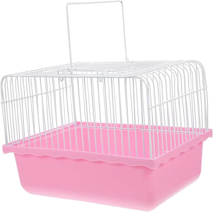 POPETPOP Lightweight Portable Birdcage for Small Animals Travel Friendly Design for Lovebirds and Parakeets Transparent Observation Window Versatile Indoor and Outdoor Use