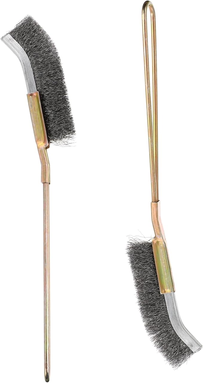 2pcs Bird Cage Cleaning Brushes Handle Copper Wire Pet Bird Brush for Easy Cleaning of Parrot Cages and Accessories