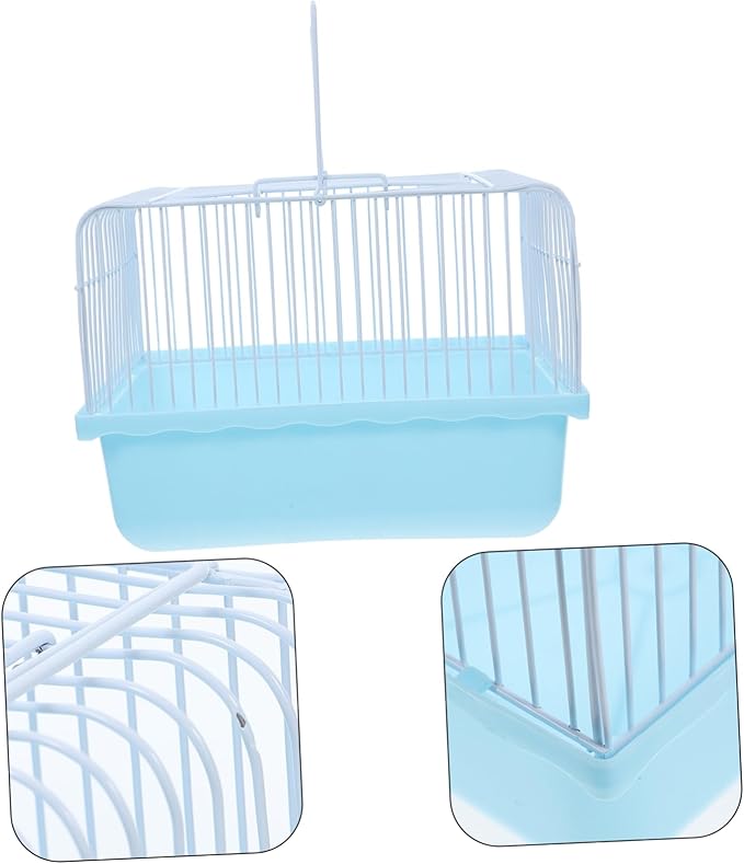 Happyyami Portable Bird Travel Cage for Small Animals Compact Carrier for Parakeets Lovebirds and Cockatiels Transparent Observation Window for Travel and Home Use