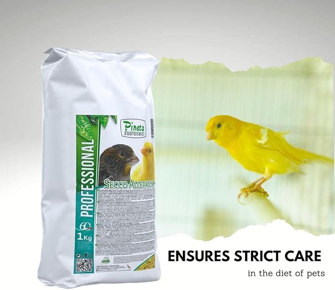 Secco Allevatori by Pineta Zootecnici Canary Food 1Kg – Protein Dry Yellow Egg Food for Exotic Bird Egg Nutrition, Bird Breeding Formula, for Finch Breeding and Molting Season Diet