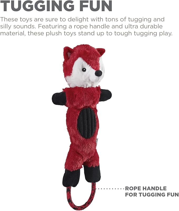 Charming Pet Lil Roperz Fox Durable Plush and Rope Tug Dog Toy