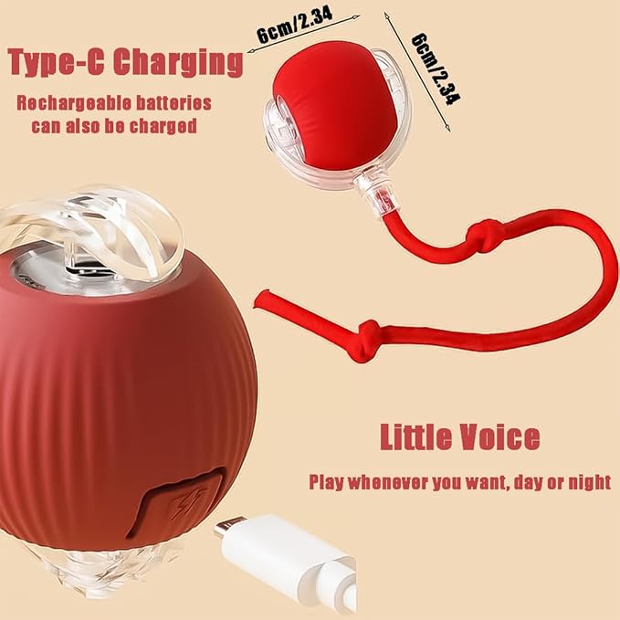 2026 New Generation Interactive Cat Toys Indoor, 360° Smart Automatic Cat Ball Three Modes with Long-Lasting Durability, for All Cats & Dogs (Pink, Wake Birdsong)