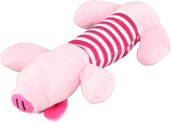 Cyrank Dog Toys, Cute Striped Animal Dog Squeaky Toys Dog Stuffed Animals Chew Toy with 4 Legs Soft Durable Plush Dog Toys for Pet Dog Cat(#3)
