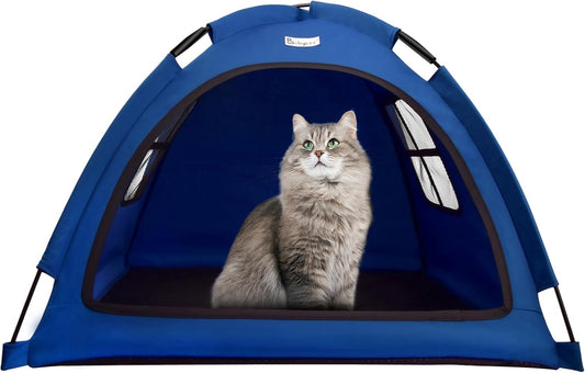 Navy Blue Small Cat & Dog Outdoor House Tent - Waterproof, Washable & Multipurpose - Ideal for Cats, Dogs & Bunnies
