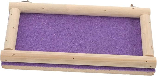 GANAZONO Parrot Hamster Wooden Platform Bird Climbing Perch Safe Wooden Toy Parakeet Accessory Bird Cage Stand Natural Material
