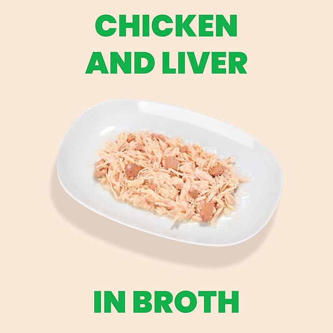 almo nature HQS Natural Chicken & Liver, Additive Free, Grain Free, Adult Cat Canned Wet Food, Shredded., 24 x 70g/2.47 oz (1050H)